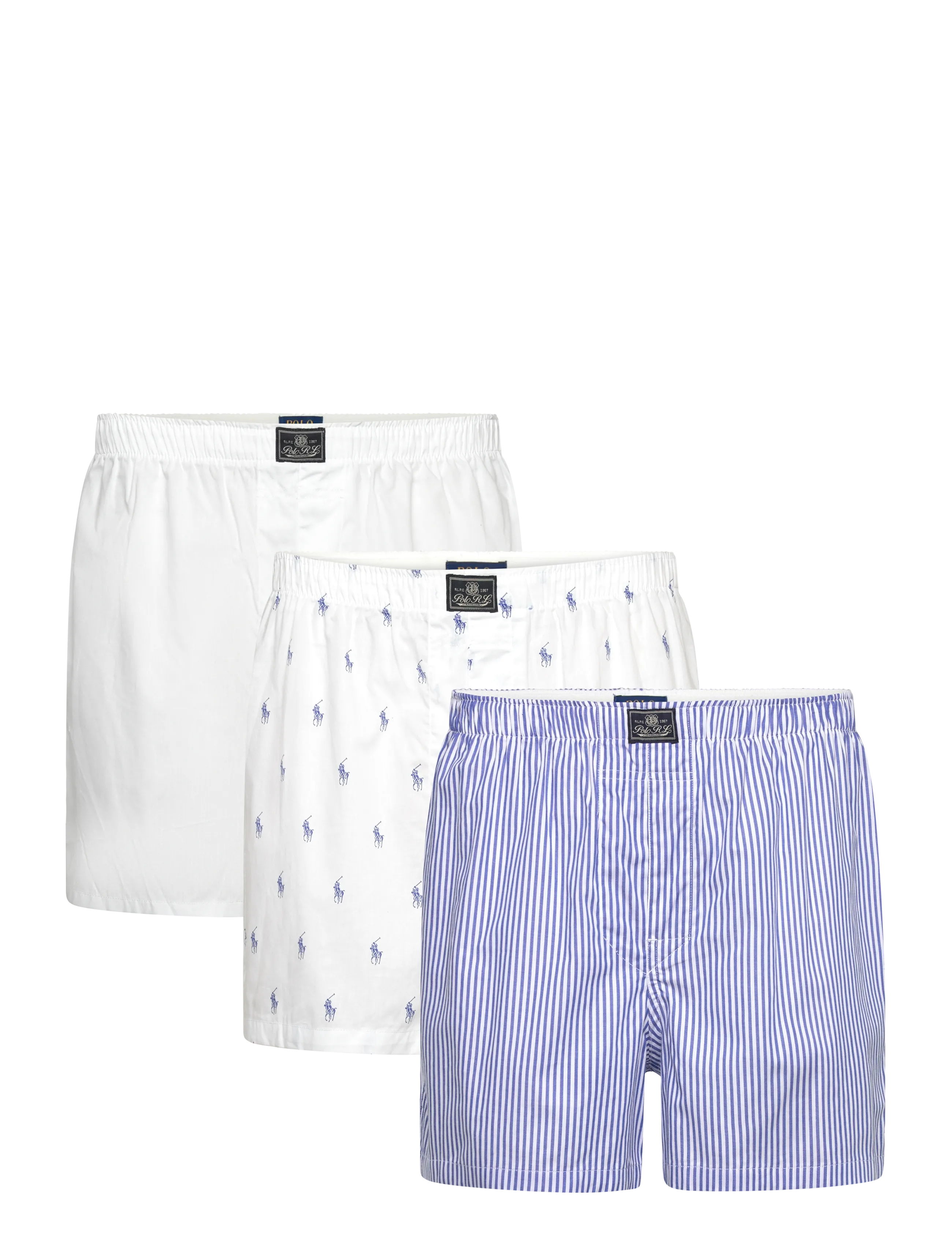 Polo Ralph Lauren Cotton Boxer 3-Pack - Boxer shorts - 3PK WHT/BLU STRP / multi