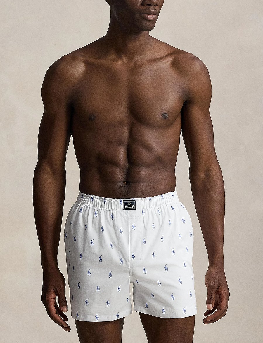 Polo Ralph Lauren - Cotton Boxer 3-Pack - multipack underbukser - 3pk wht/blu strp - 0
