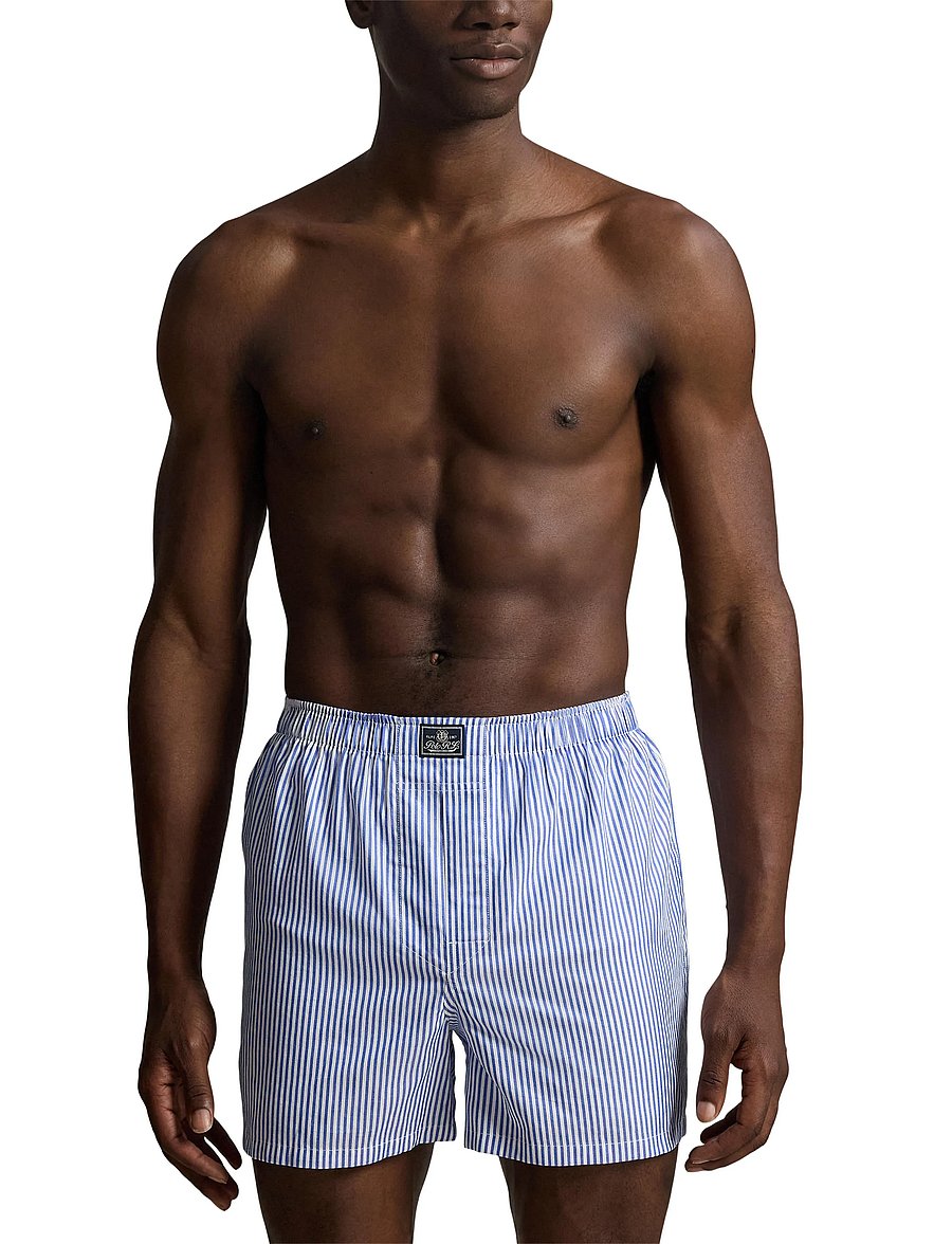 Polo Ralph Lauren - Cotton Boxer 3-Pack - multipack underbukser - 3pk wht/blu strp - 3