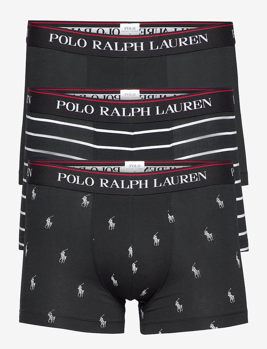 Polo Ralph Lauren - Classic Stretch-Cotton Trunk 3-Pack - multipack underpants - 3pk blk/blk wht s - 1