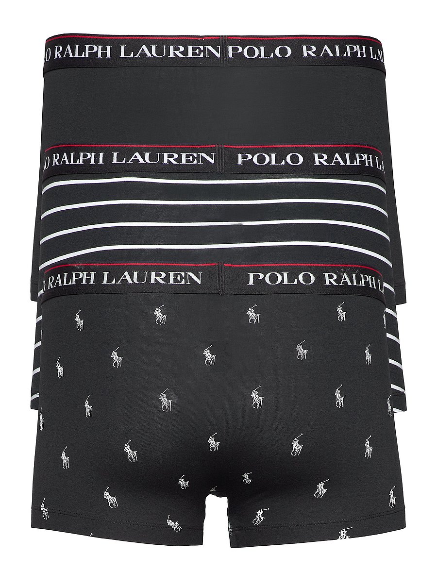 Polo Ralph Lauren - Classic Stretch-Cotton Trunk 3-Pack - multipack underpants - 3pk blk/blk wht s - 5