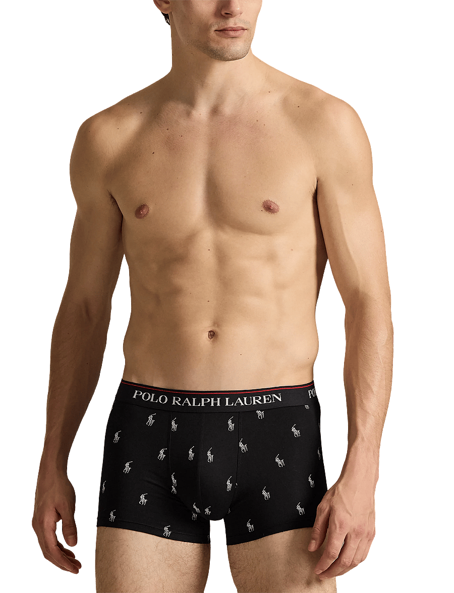 Polo Ralph Lauren - Classic Stretch-Cotton Trunk 3-Pack - multipack underpants - 3pk blk/blk wht s - 0