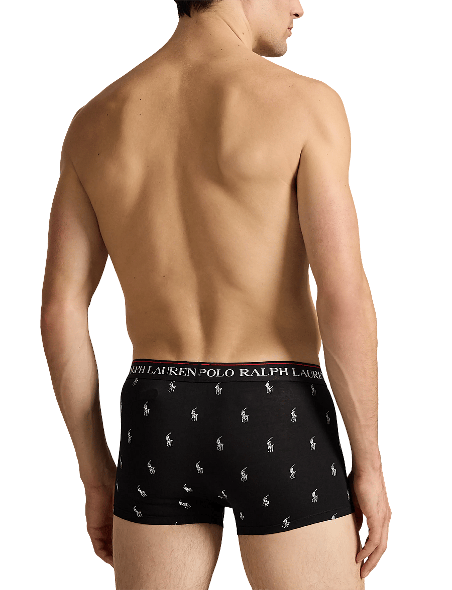 Polo Ralph Lauren - Classic Stretch-Cotton Trunk 3-Pack - multipack underpants - 3pk blk/blk wht s - 3
