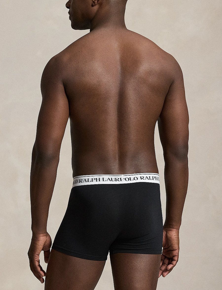Polo Ralph Lauren - Classic Stretch-Cotton Trunk 3-Pack - multipack underpants - 3pk blk/blu yacht - 3