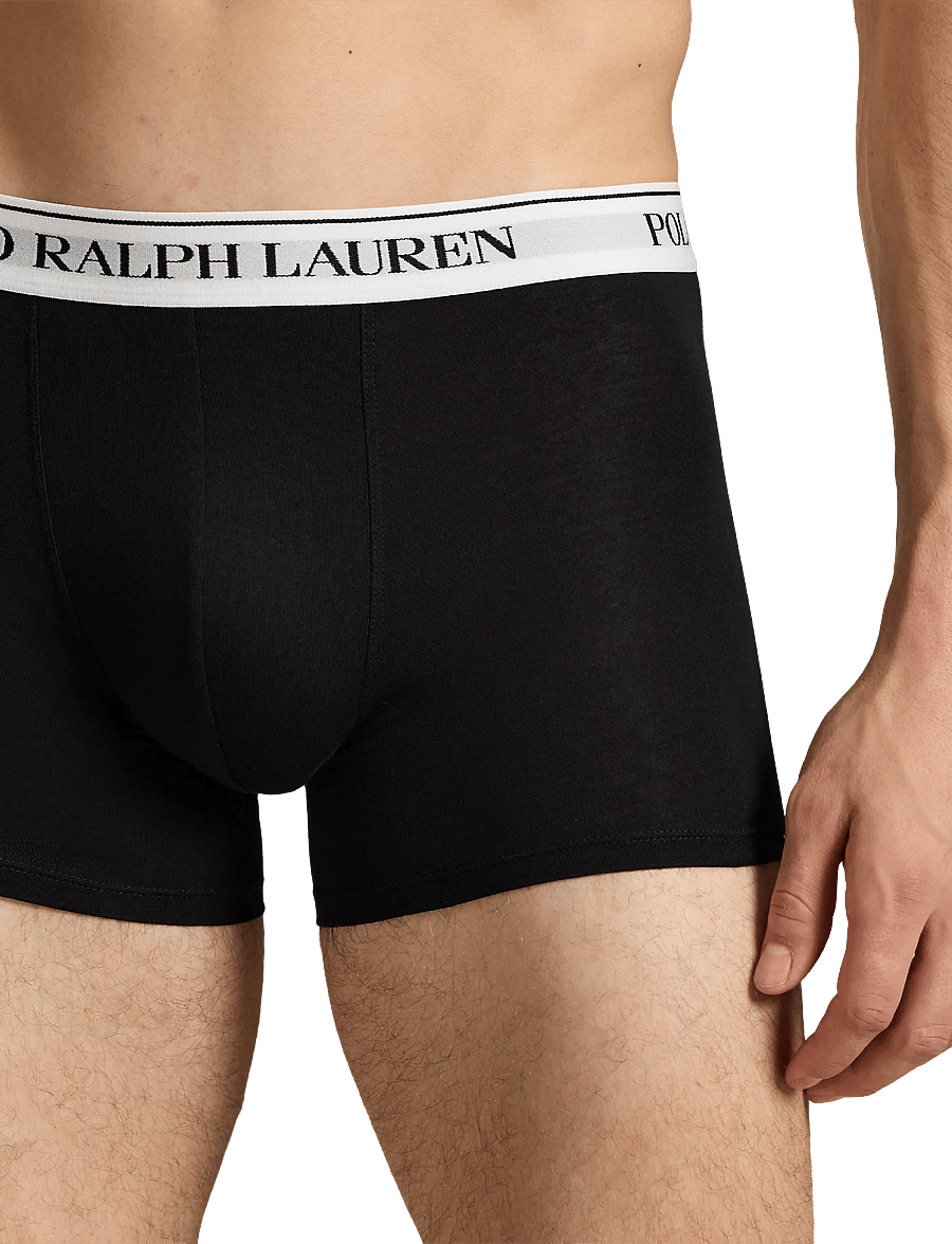 Polo Ralph Lauren - Classic Stretch-Cotton Trunk 3-Pack - multipack underpants - 3pk blk wht/blk w - 3