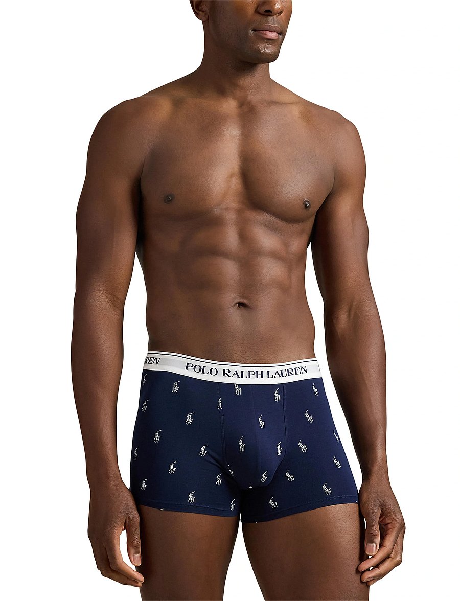 Polo Ralph Lauren - Classic Stretch-Cotton Trunk 3-Pack - multipack underpants - 3pk navy / white - 3