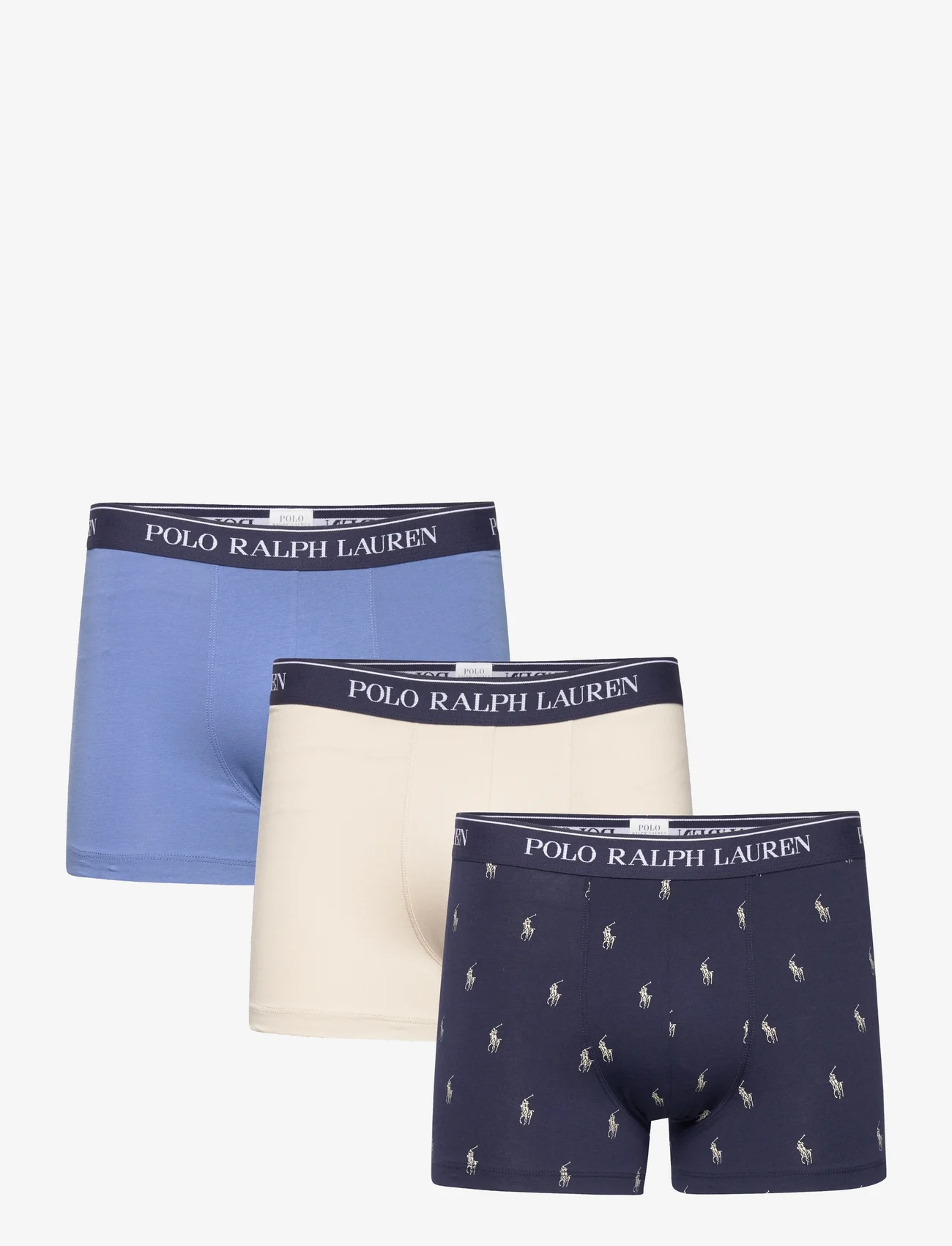 Polo Ralph Lauren Underwear - Classic Stretch-Cotton Trunk 3-Pack - bokseršorti - 3pk nvy aopp/stn - 0