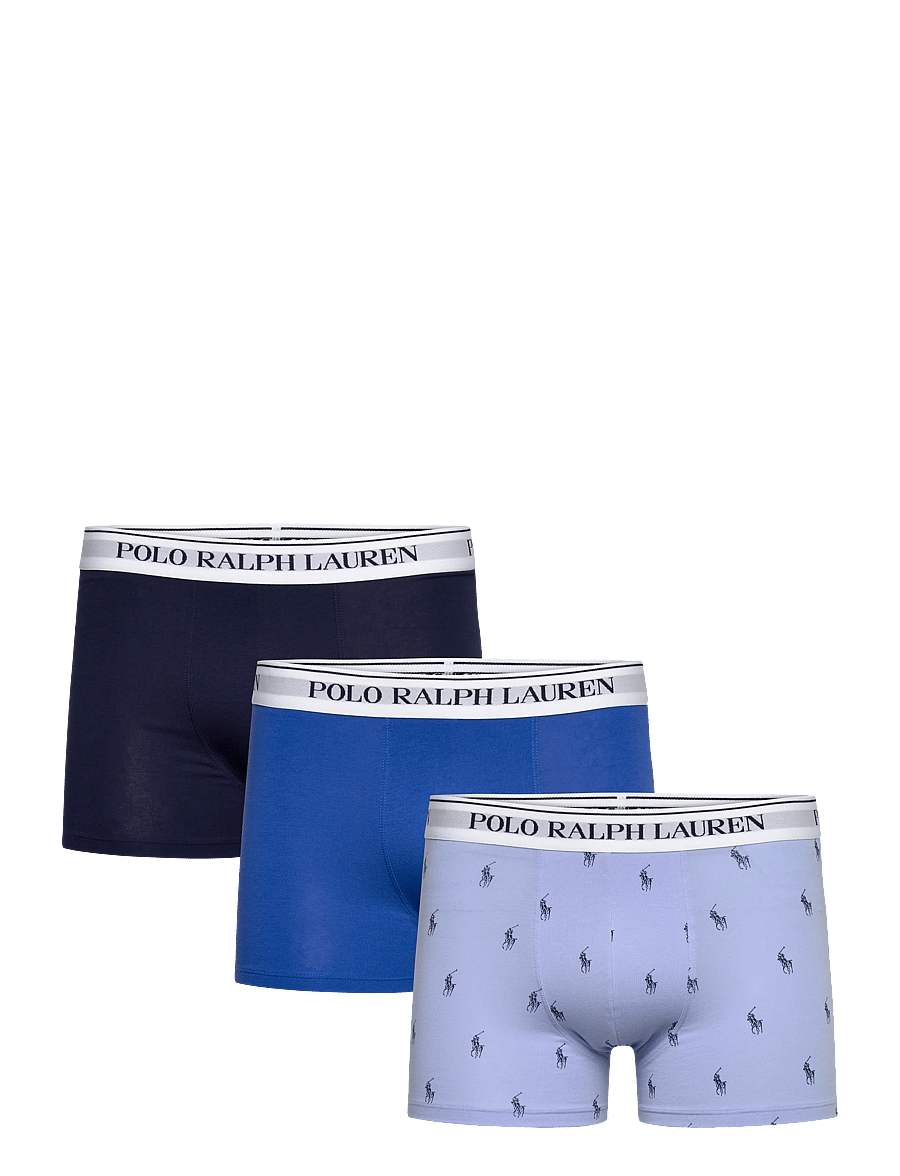 Polo Ralph Lauren - Classic Stretch-Cotton Trunk 3-Pack - multipack underpants - 3pk peb blu aop/n - 0