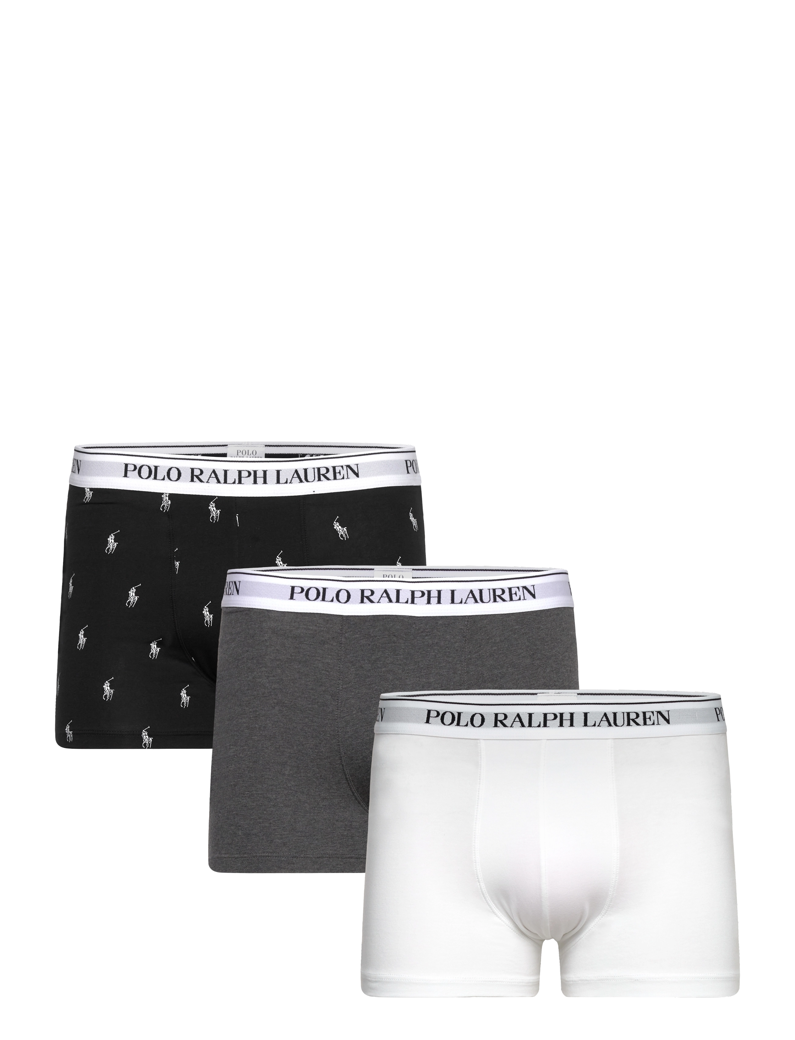 Polo Ralph Lauren Classic Stretch-Cotton Trunk 3-Pack - Campaign - 3PK WHT/BRCLY HTR / black