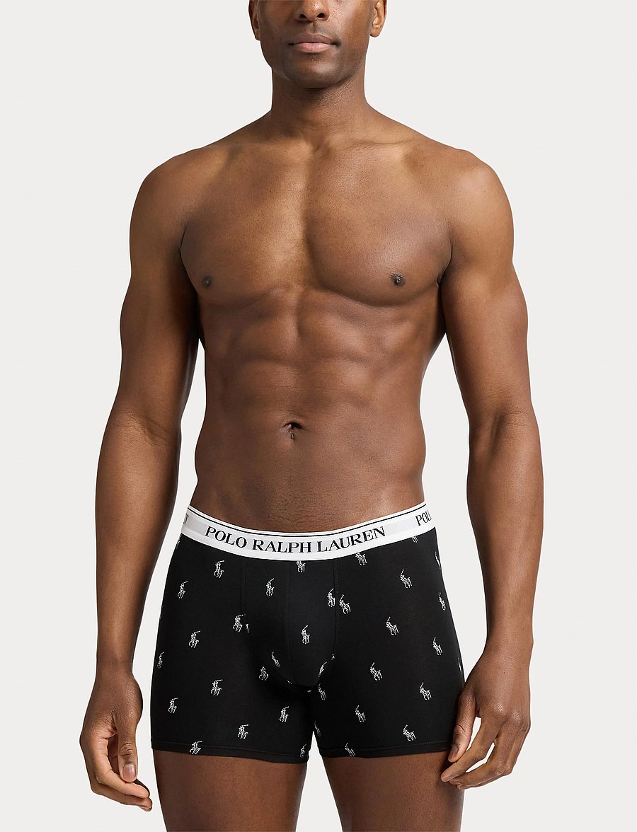 Polo Ralph Lauren - BCI COTTON/ELASTANE-3PK-BXB - multipakk aluspüksid - 3pk black aopp/br - 0