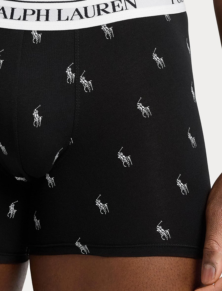 Polo Ralph Lauren - BCI COTTON/ELASTANE-3PK-BXB - multipakk aluspüksid - 3pk black aopp/br - 4