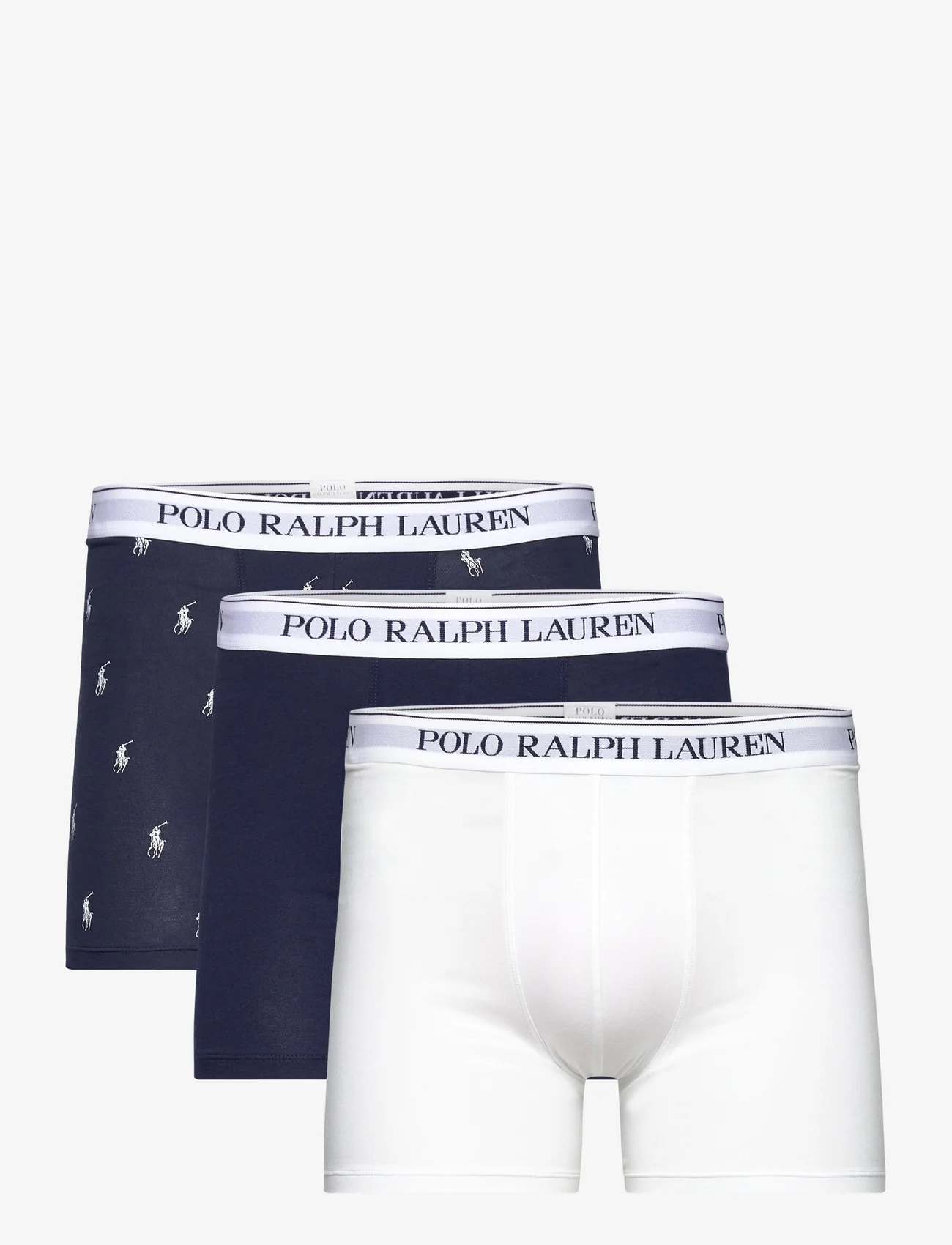 Polo Ralph Lauren Underwear - Stretch Cotton Boxer Brief 3-Pack - alushousut monipakkauksessa - 3pk crs nvy/white - 0