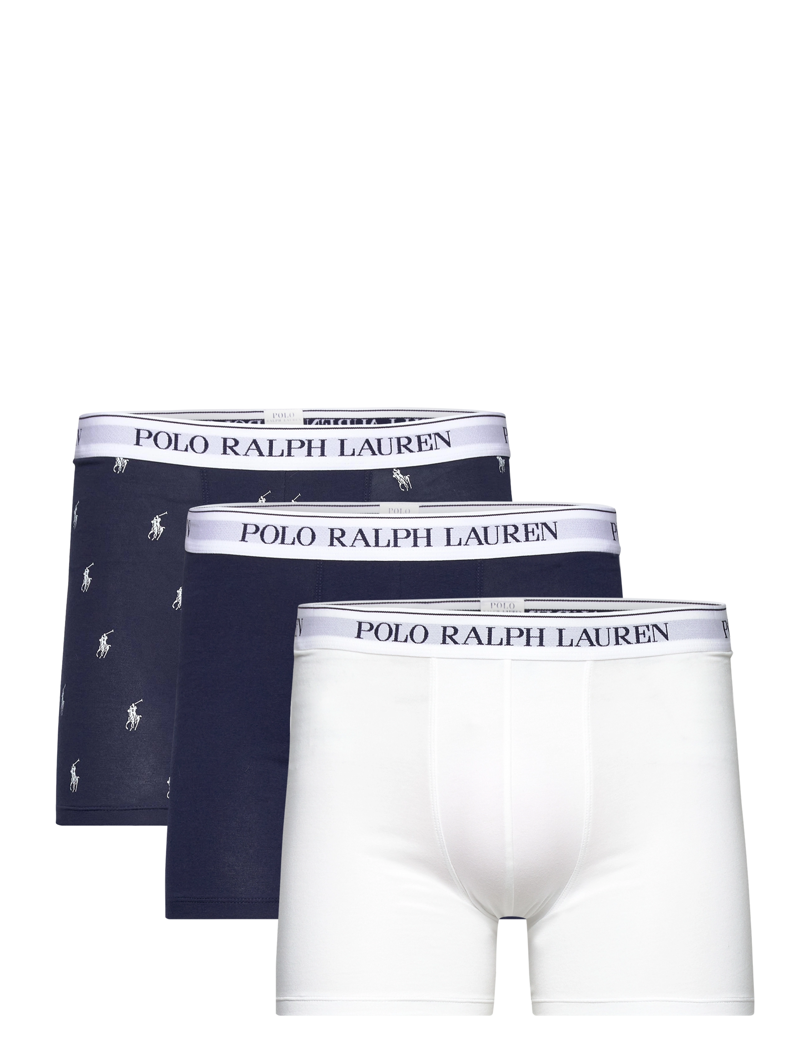 Polo Ralph Lauren Stretch Cotton Boxer Brief 3-Pack - Underkläder - 3PK CRS NVY/WHITE / navy
