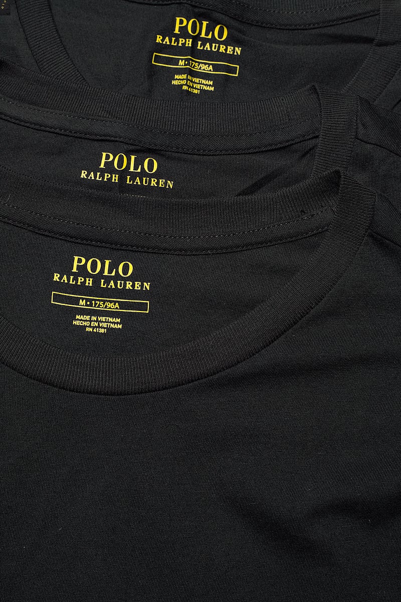 Polo Ralph Lauren - Slim Crewneck 3-Pack - t-shirts im multipack - 3pk black/black/b - 4