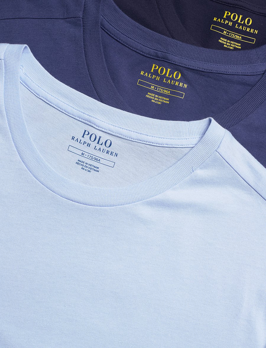 Polo Ralph Lauren - Slim Crewneck 3-Pack - t-shirts im multipack - 3pk crs navy/lt n - 5
