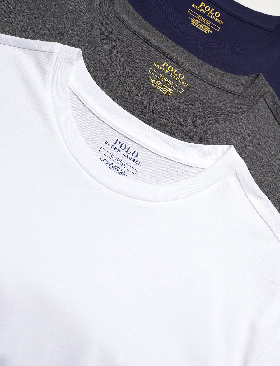 Polo Ralph Lauren - BCI COTTON-3PK-UCR - t-paidat monipakkauksessa - 3pk navy/brcly ht - 4