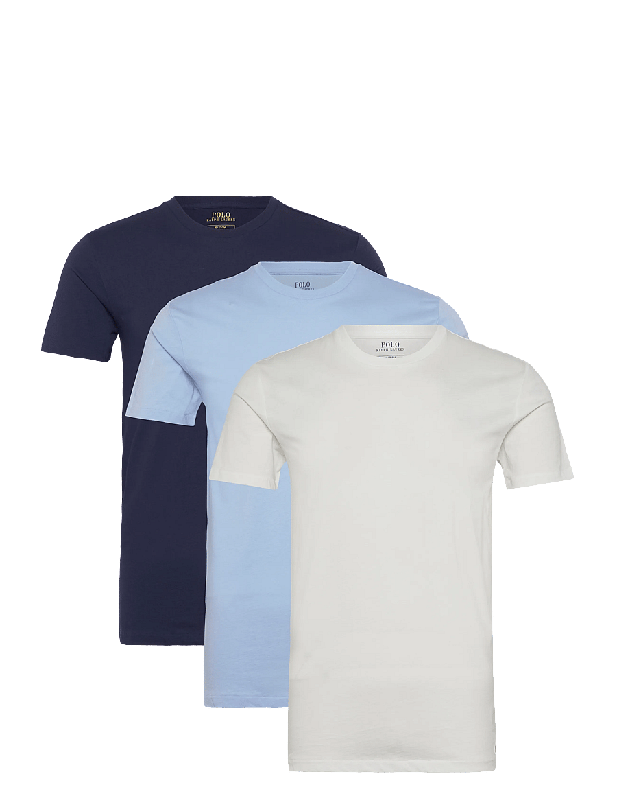 Polo Ralph Lauren - Slim Crewneck 3-Pack - t-shirts im multipack - 3pk paper wht/nav - 0