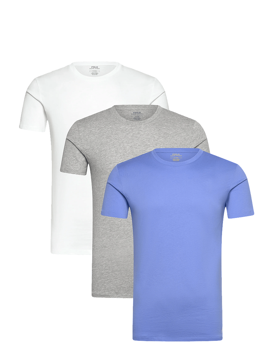 Polo Ralph Lauren - Slim Crewneck 3-Pack - lot de plusieurs t-shirts - 3pk wht/hrbr isl - 0