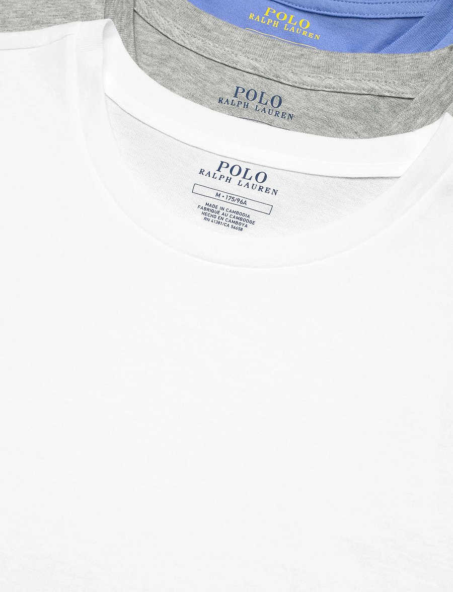 Polo Ralph Lauren - Slim Crewneck 3-Pack - lot de plusieurs t-shirts - 3pk wht/hrbr isl - 1
