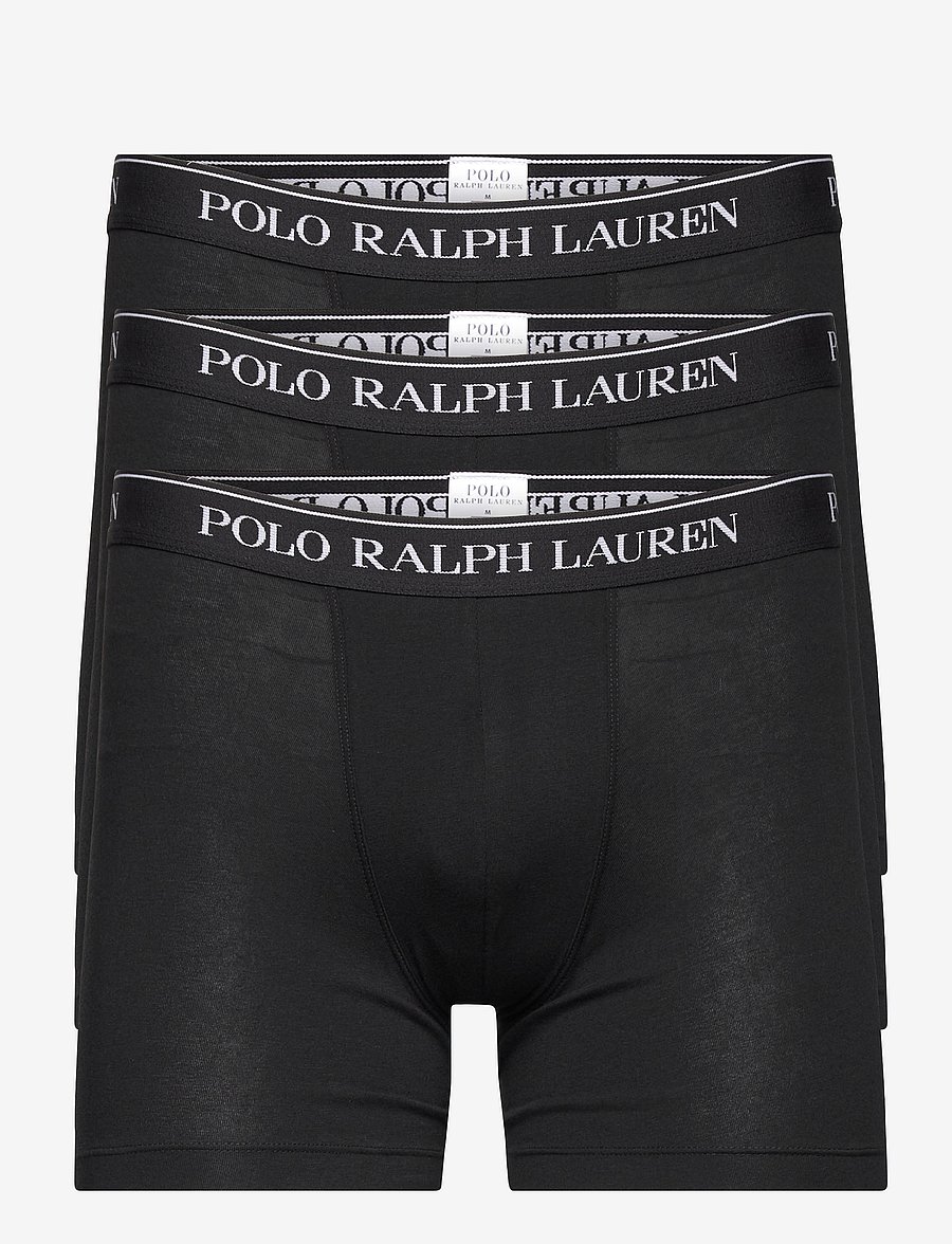 Polo Ralph Lauren - Stretch Cotton Boxer Brief 3-Pack - multipack underpants - 3pk polo blk/polo blk/polo blk - 1