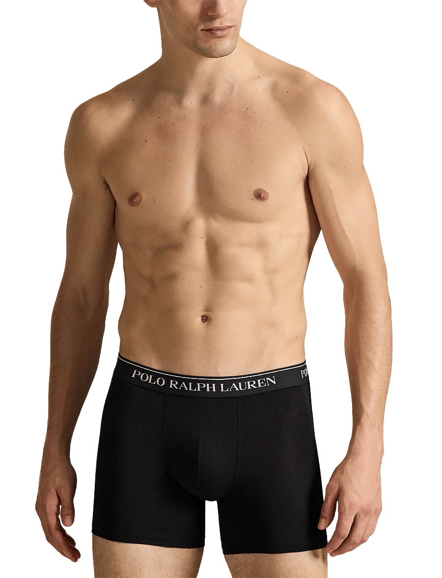 Polo Ralph Lauren - Stretch Cotton Boxer Brief 3-Pack - multipack underpants - 3pk polo blk/polo blk/polo blk - 0