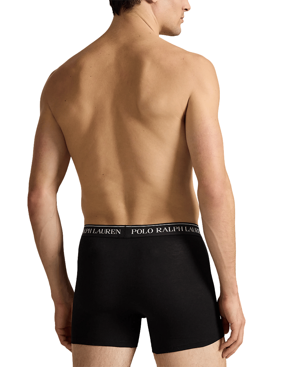 Polo Ralph Lauren - Stretch Cotton Boxer Brief 3-Pack - multipack underpants - 3pk polo blk/polo blk/polo blk - 2