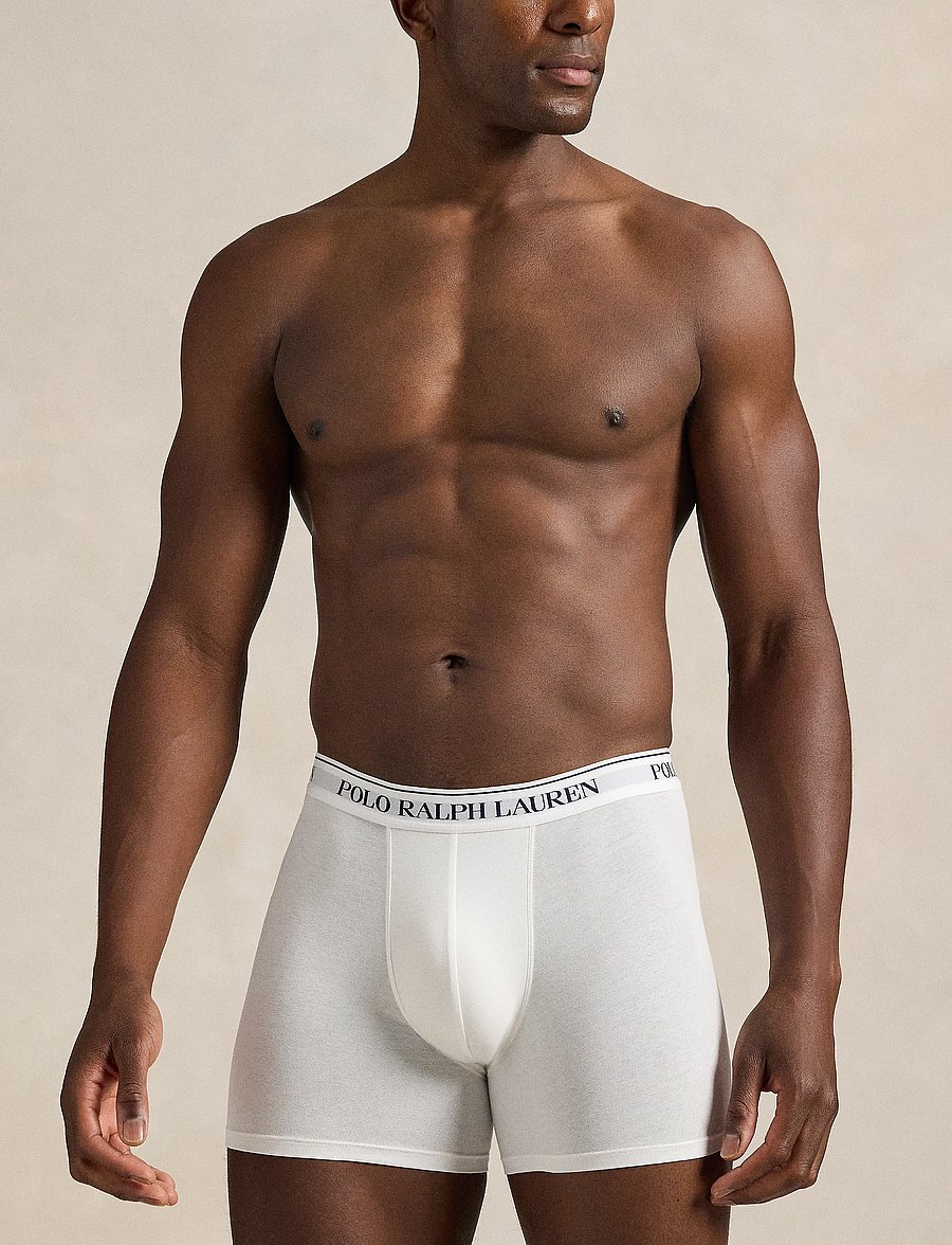 Polo Ralph Lauren - Stretch Cotton Boxer Brief 3-Pack - multipack underpants - 3pk white/polo blk/andover htr - 0