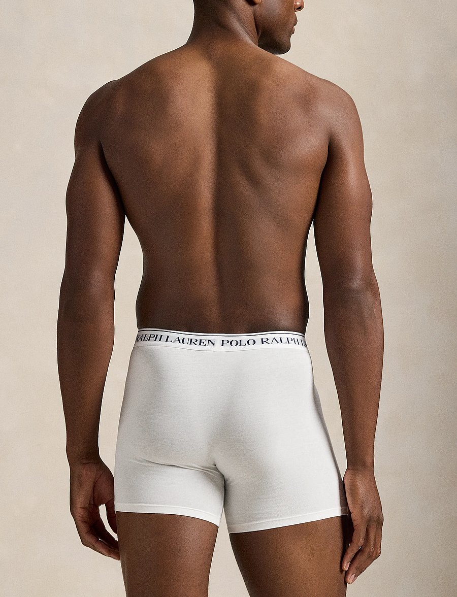 Polo Ralph Lauren - Stretch Cotton Boxer Brief 3-Pack - multipack underpants - 3pk white/polo blk/andover htr - 2