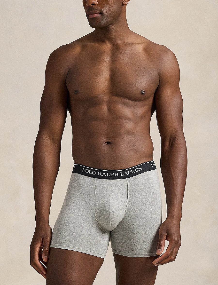 Polo Ralph Lauren - Stretch Cotton Boxer Brief 3-Pack - multipack underpants - 3pk white/polo blk/andover htr - 4