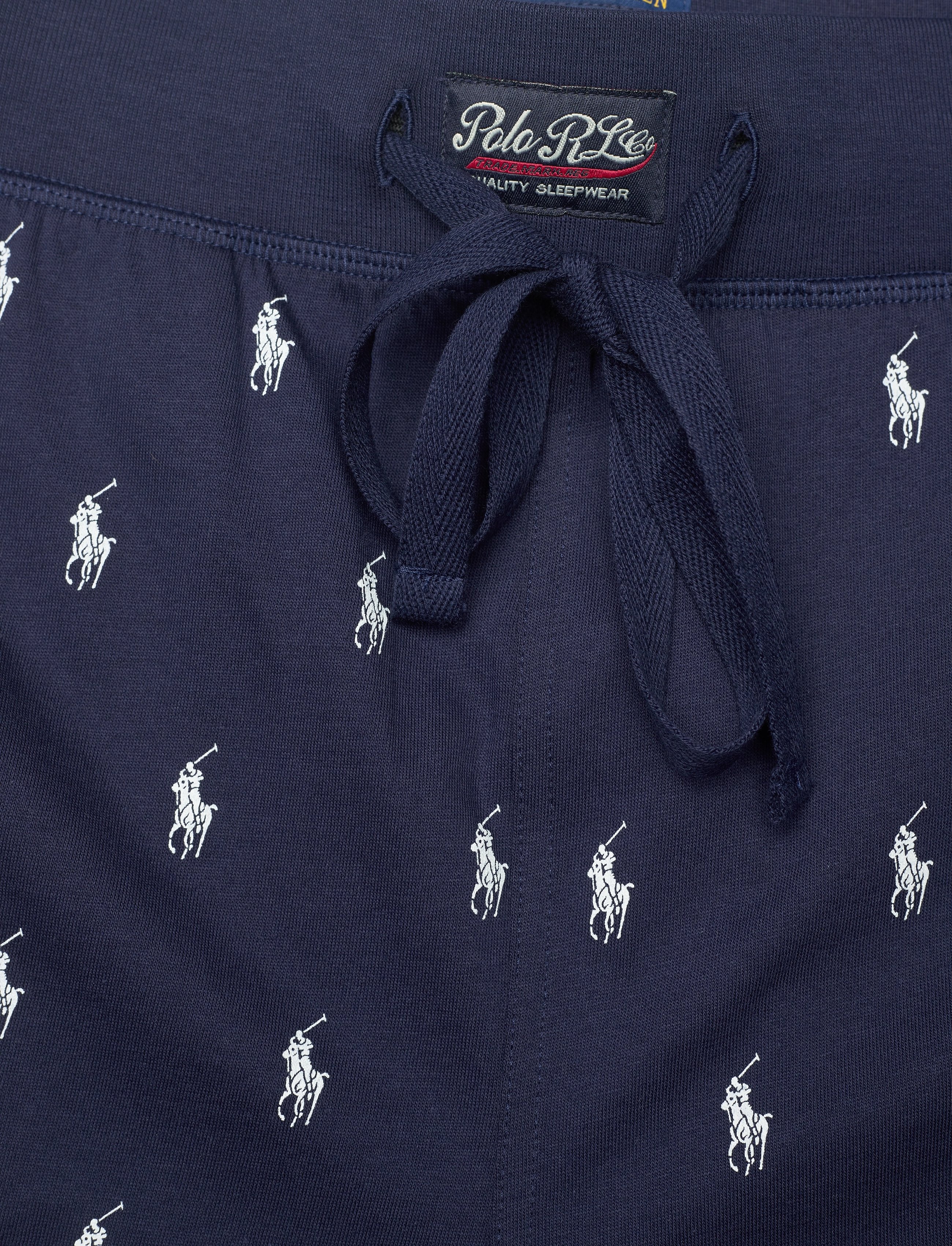 Polo Ralph Lauren - Allover Pony Cotton Jersey Sleep Jogger - náttbuxur - cruise navy aopp - 4