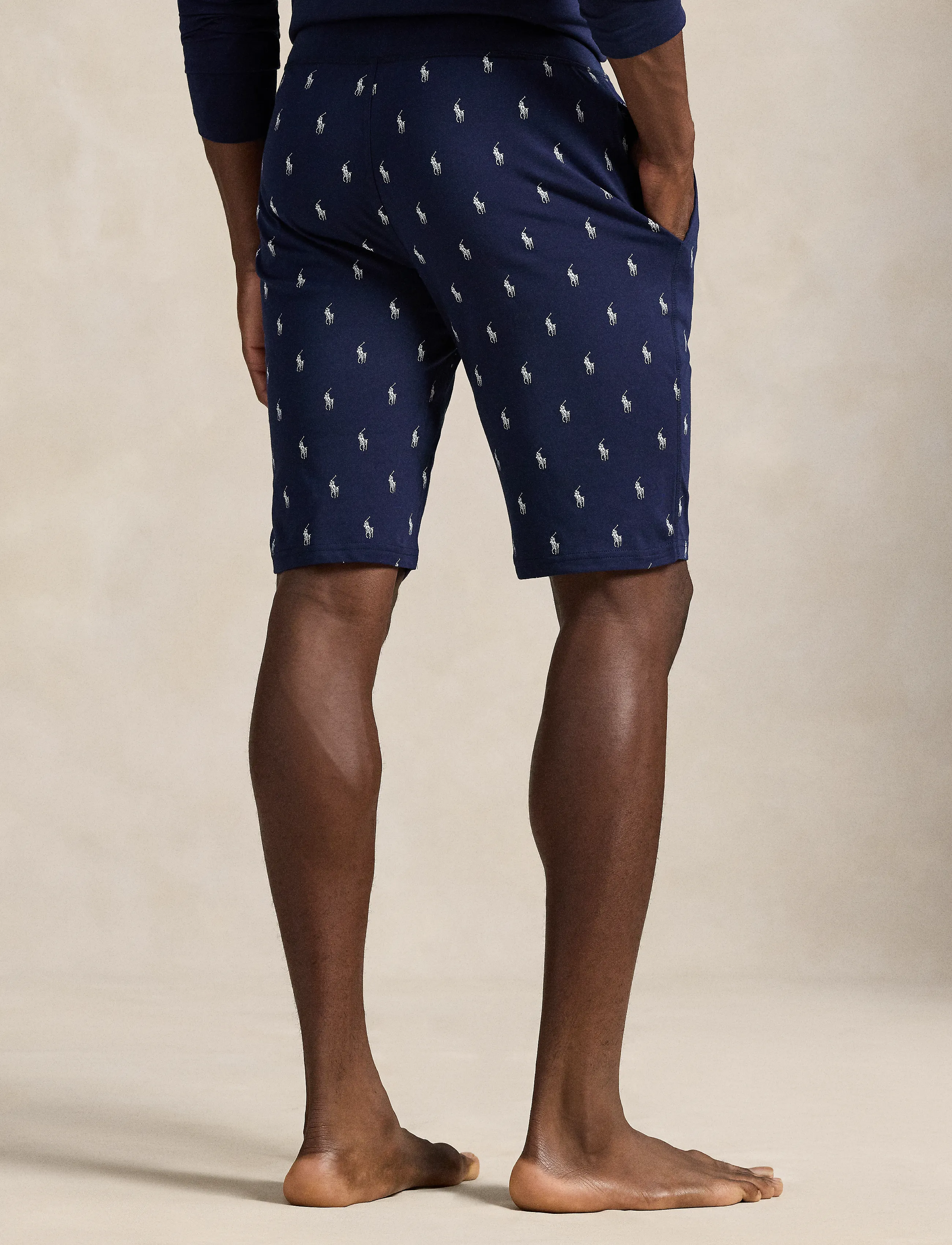 Polo Ralph Lauren - Allover Pony Cotton Jersey Sleep Short - natbukser - cruise navy aopp - 4