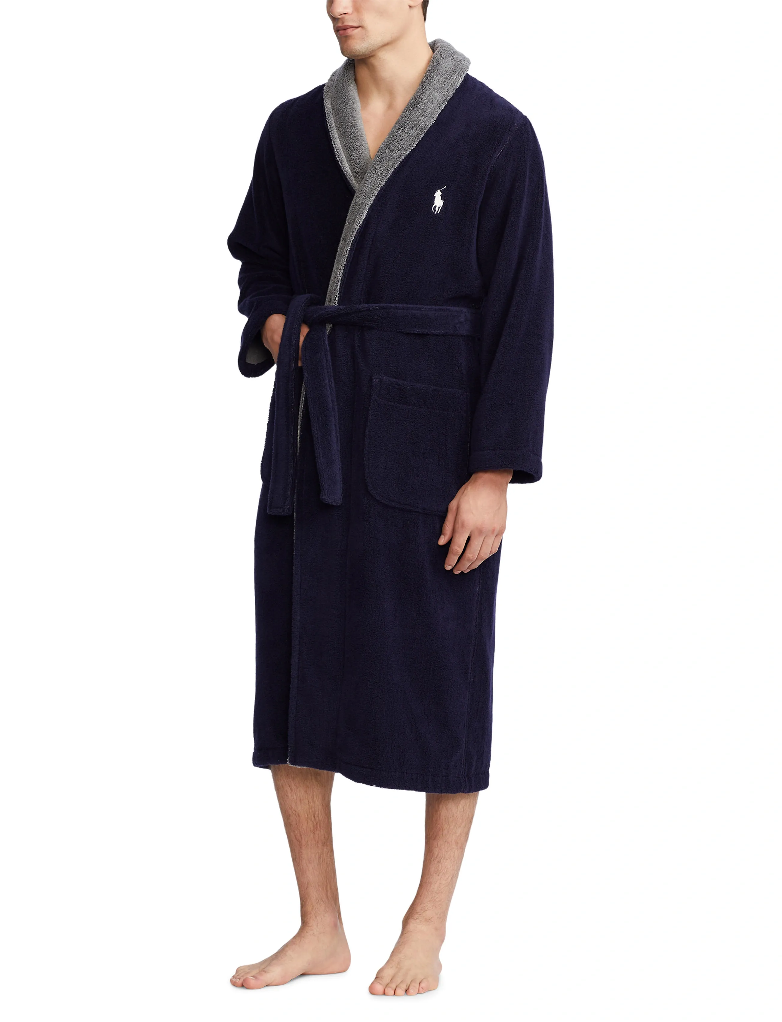 Polo Ralph Lauren Cotton Terry Robe, S/M, Night & Loungewear, Blau - Robes, Männerswear