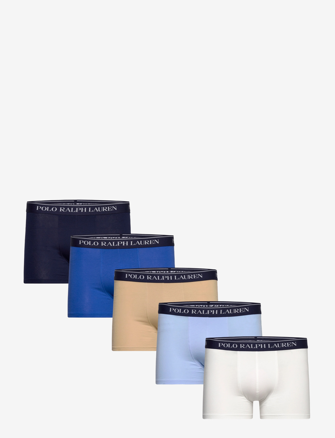 Polo Ralph Lauren - Classic Stretch Cotton Trunk 5-Pack - multipack kalsonger - 5pk wht/nvy/tan/i - 0