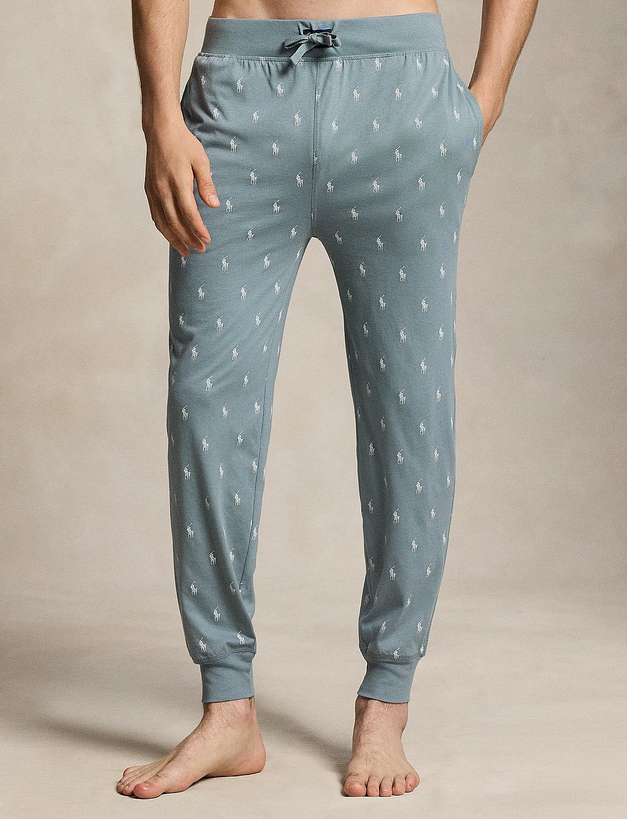Polo Ralph Lauren - Allover Pony Cotton Jersey Sleep Jogger - spodnie od piżamy - cool gray blue ao - 0