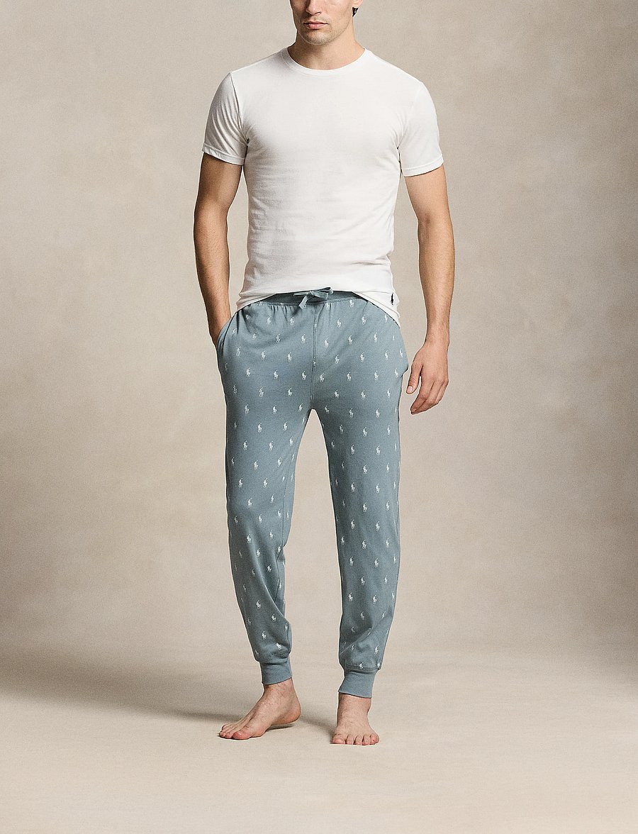 Polo Ralph Lauren - Allover Pony Cotton Jersey Sleep Jogger - spodnie od piżamy - cool gray blue ao - 4