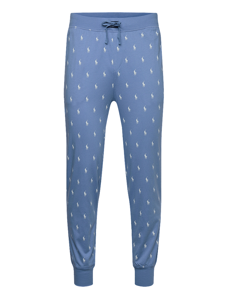 Polo Ralph Lauren - Allover Pony Cotton Jersey Sleep Jogger - pyjamasbyxor - hatteras blue aop - 0