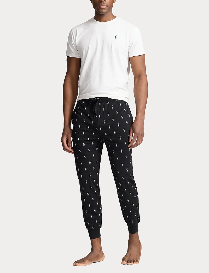 Polo Ralph Lauren - Allover Pony Cotton Jersey Sleep Jogger - natbukser - polo black aopp - 0