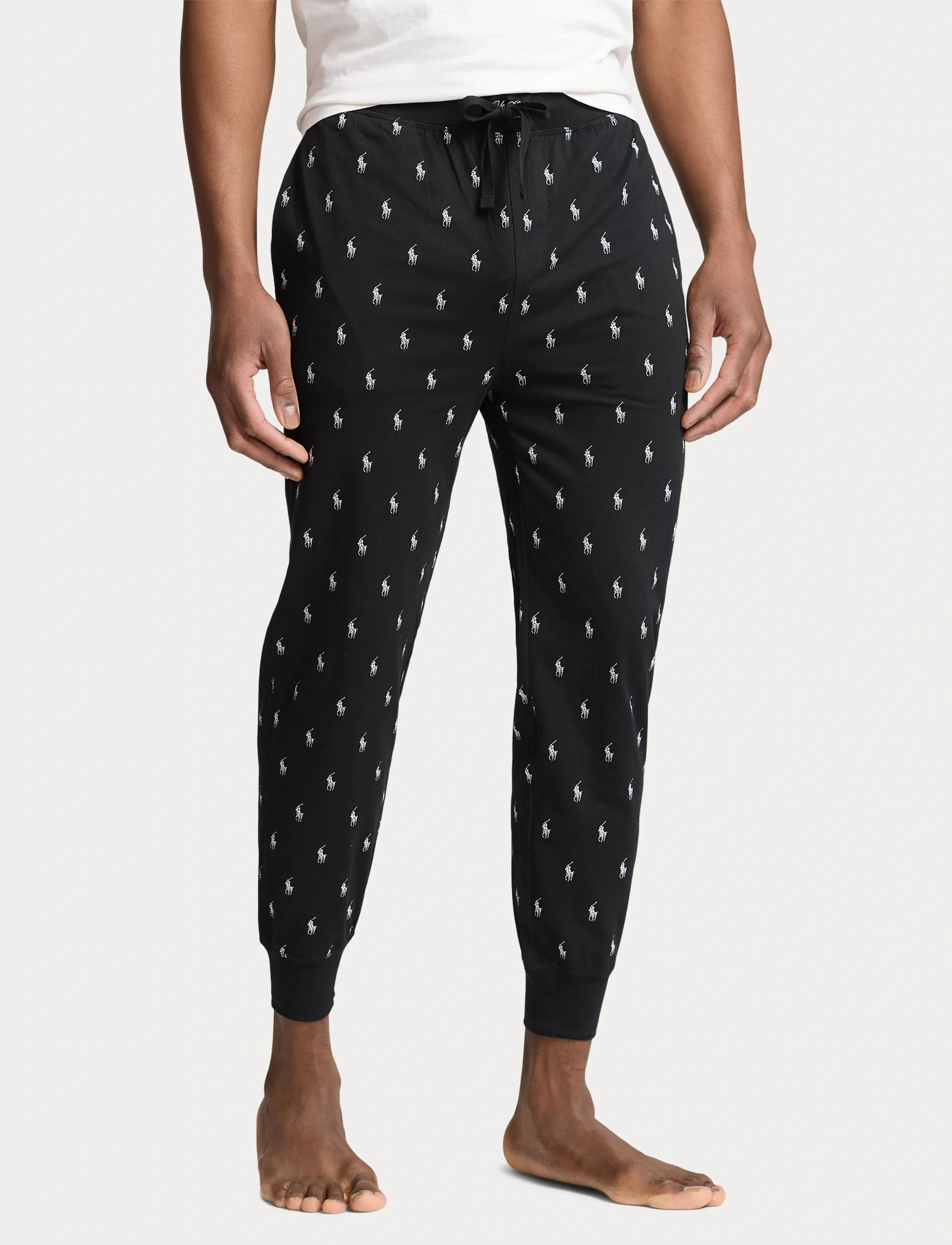 Polo Ralph Lauren - Allover Pony Cotton Jersey Sleep Jogger - pidžaamapüksid - polo black aopp - 3