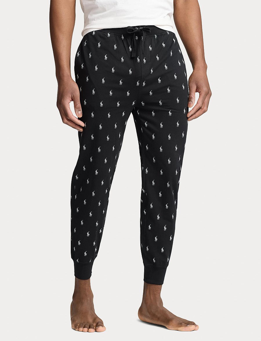 Polo Ralph Lauren - Allover Pony Cotton Jersey Sleep Jogger - pidžaamapüksid - polo black aopp - 3