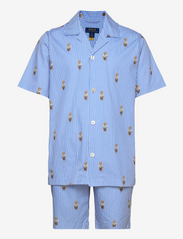 Striped Cotton Pajama Set - BLUE/WHITE BEAR S