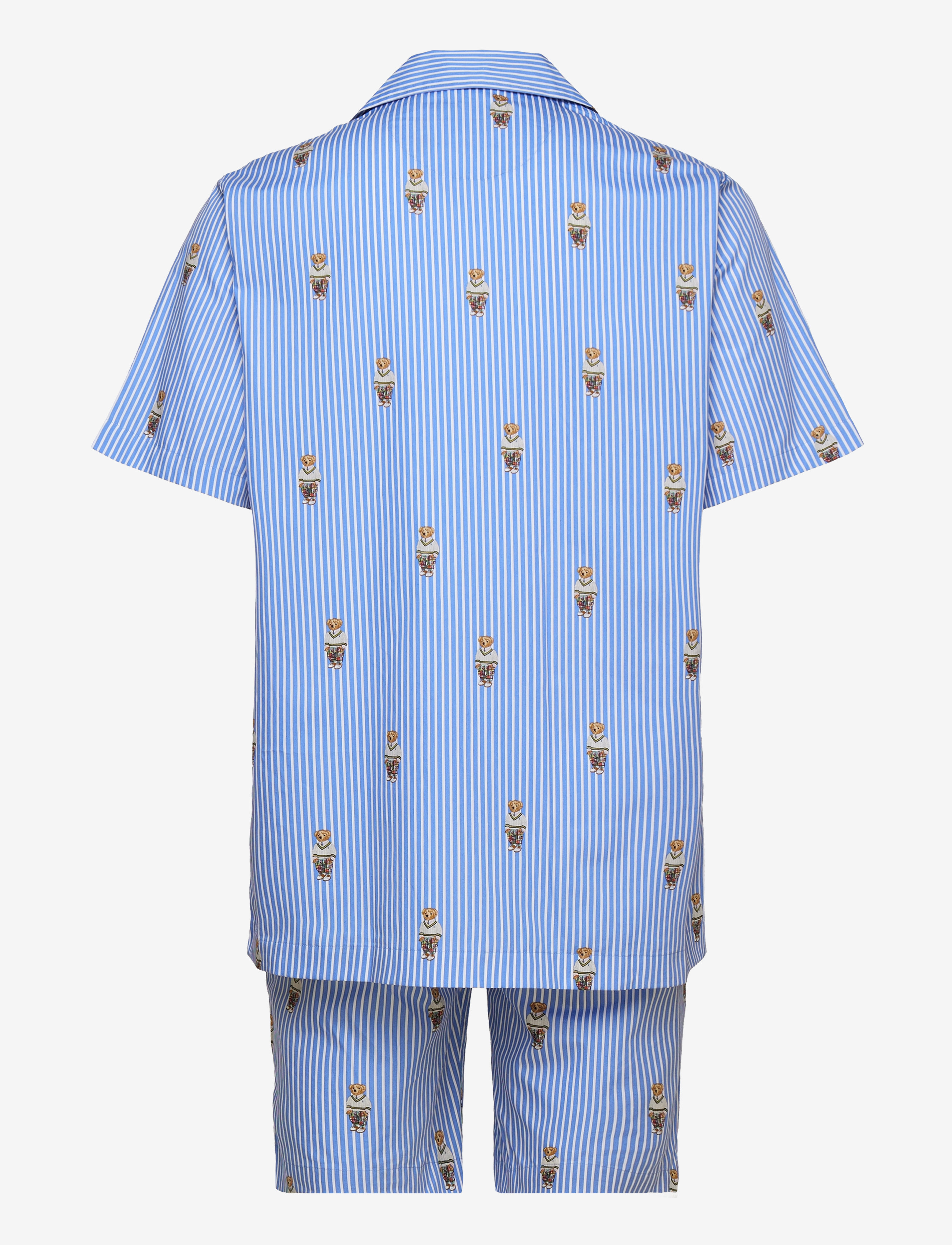 Polo Ralph Lauren - Striped Cotton Pajama Set - blue/white bear s - 1