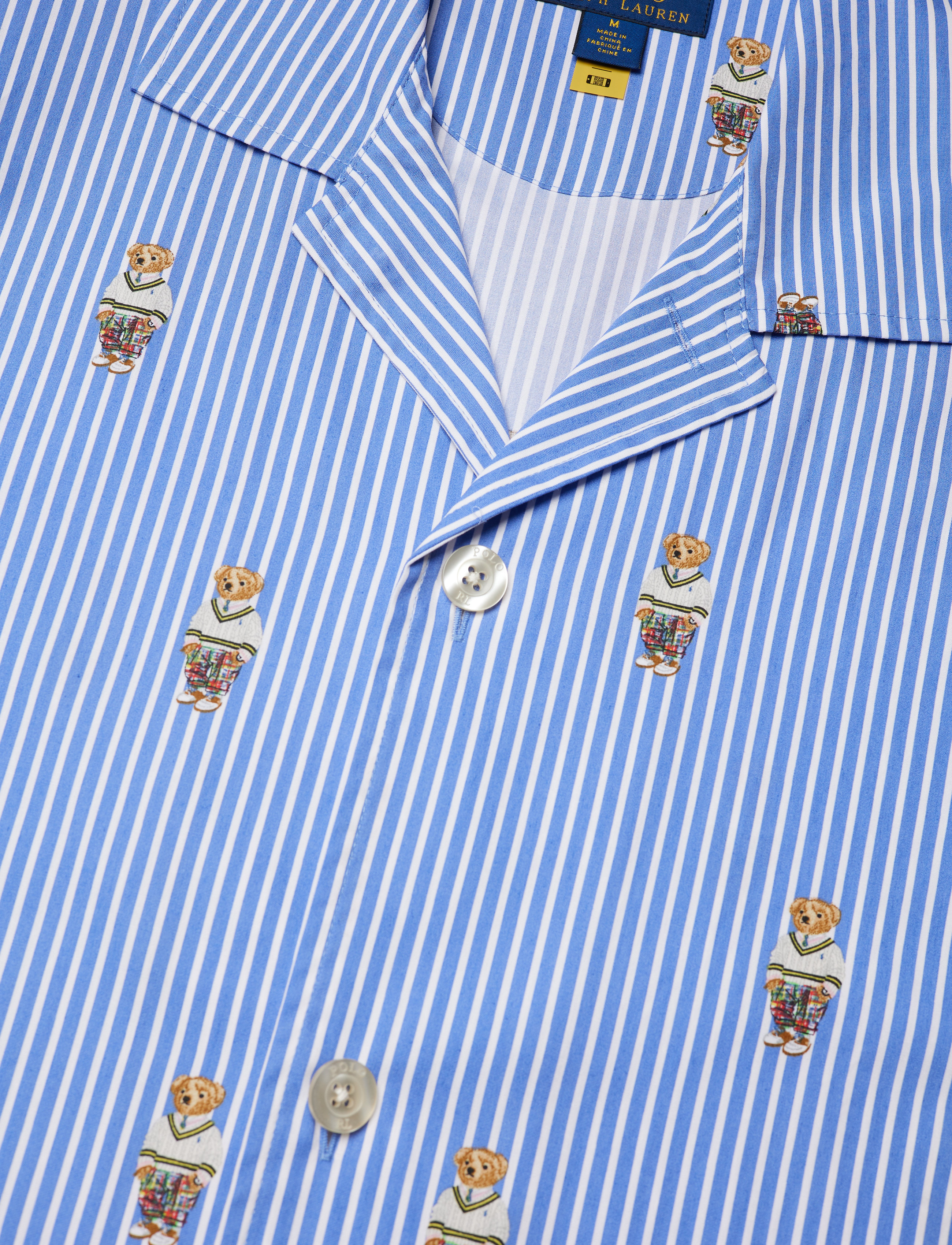 Polo Ralph Lauren - Striped Cotton Pajama Set - blue/white bear s - 5