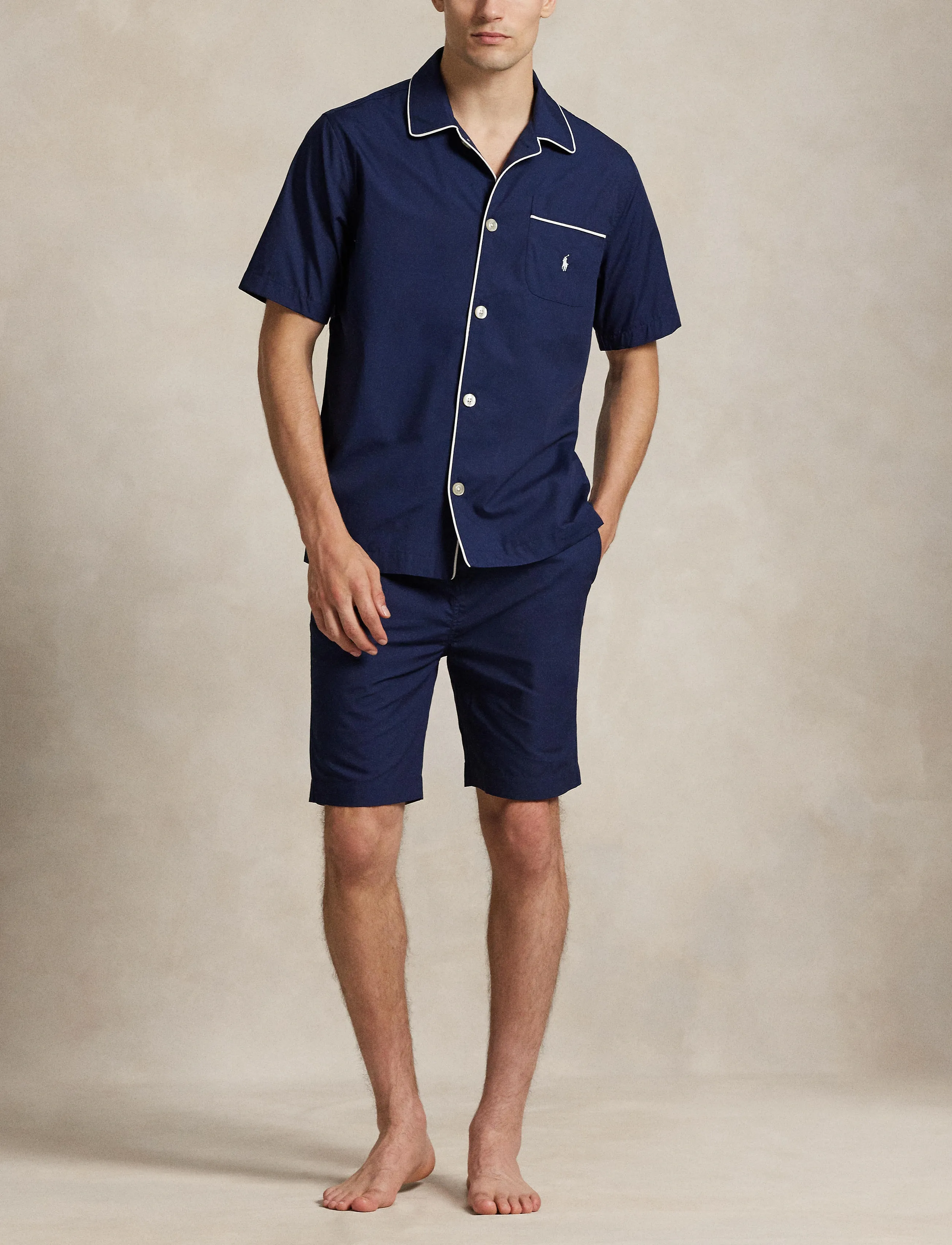 Polo Ralph Lauren - Striped Cotton Pajama Set - solid navy - 0