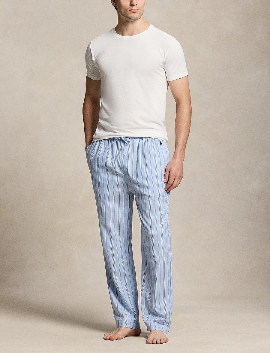Polo Ralph Lauren - Polo Bear Striped Cotton Pajama Pant - pyjama bottoms - blue white multi - 0