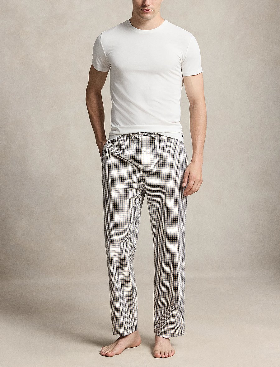 Polo Ralph Lauren - Polo Bear Striped Cotton Pajama Pant - pyjama bottoms - khaki white multi - 0