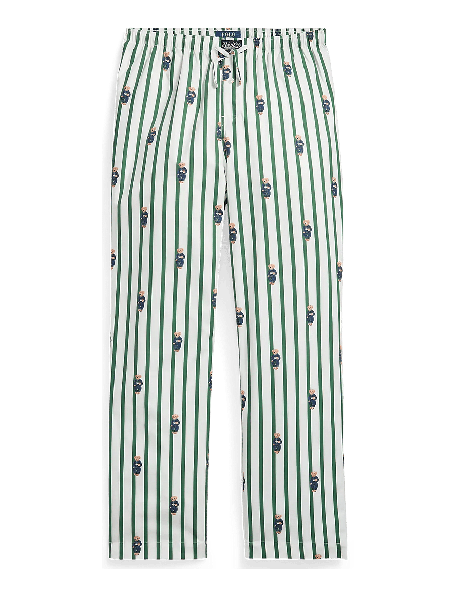 Polo Ralph Lauren - Polo Bear Striped Cotton Pajama Pant - pyjamahosen - verano green/whit - 0