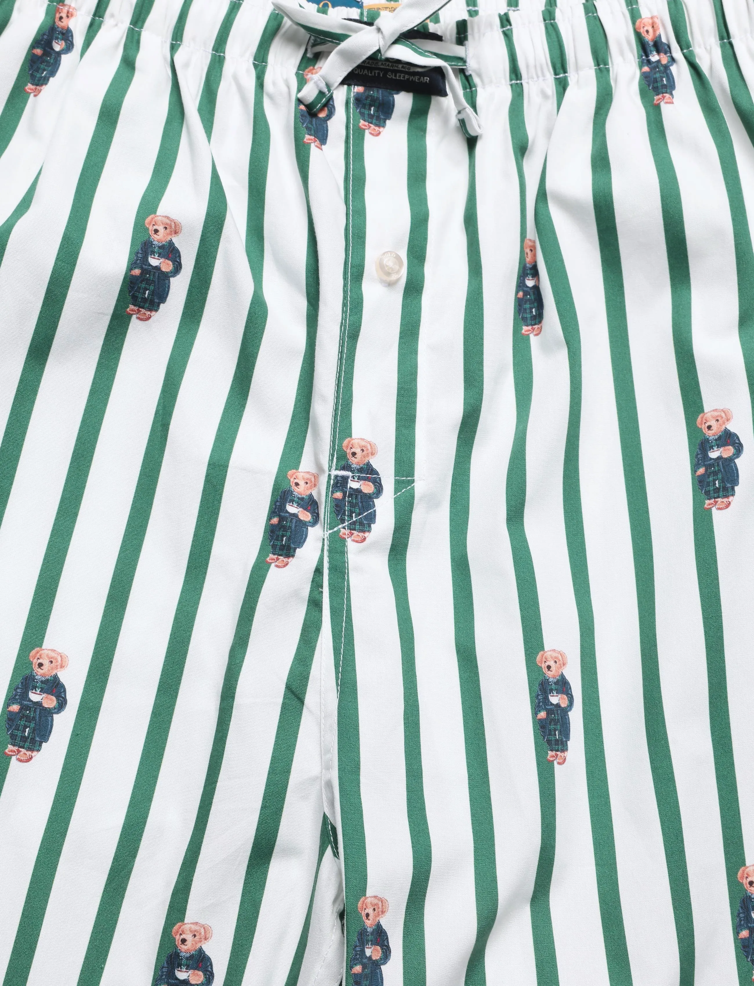 Polo Ralph Lauren - Polo Bear Striped Cotton Pajama Pant - pyjamahosen - verano green/whit - 5