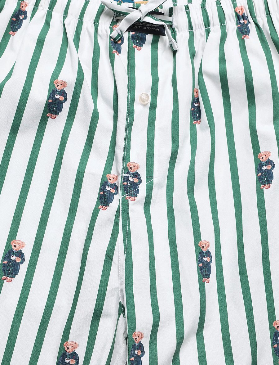 Polo Ralph Lauren - Polo Bear Striped Cotton Pajama Pant - pyjamahosen - verano green/whit - 5