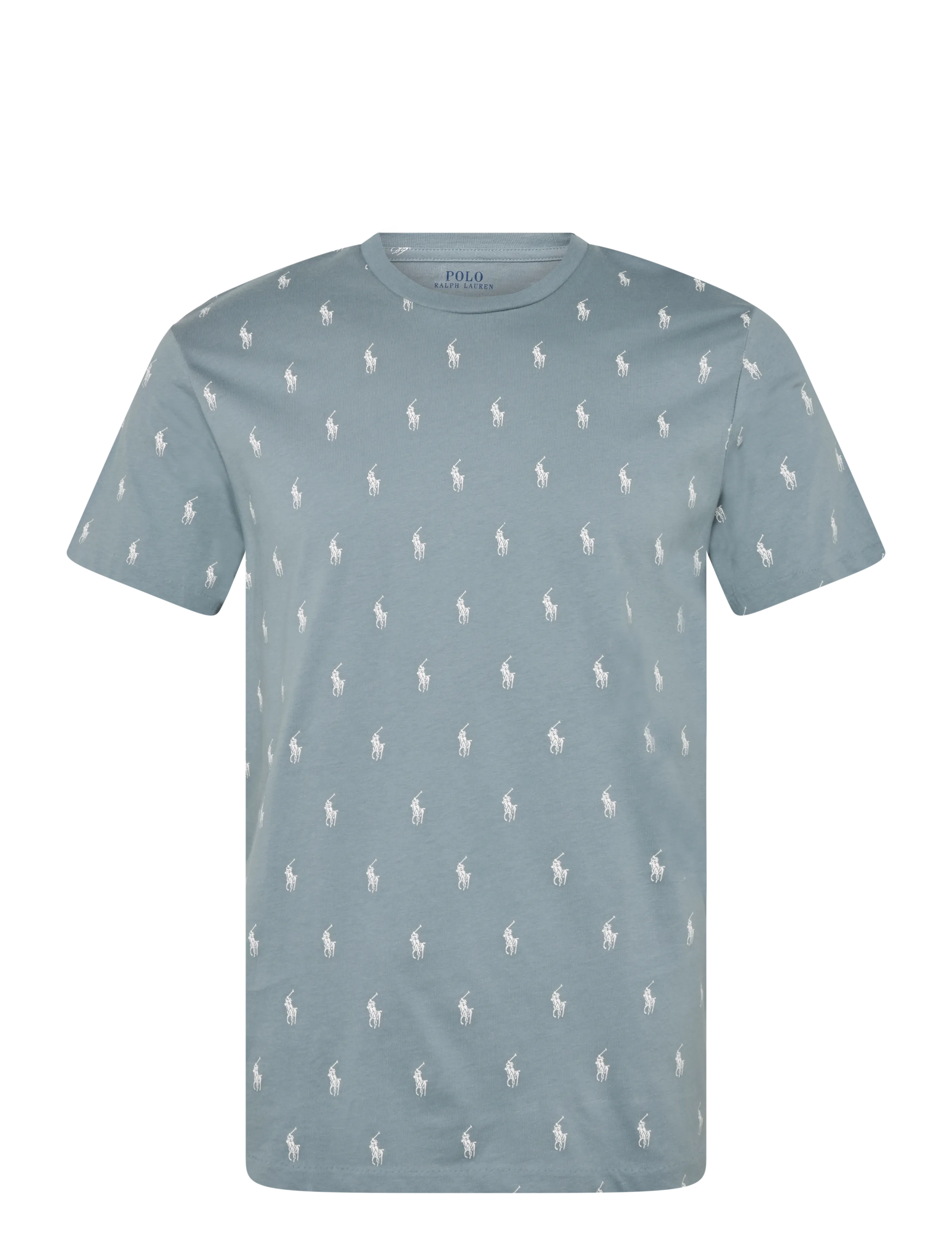 Polo Ralph Lauren - Allover Pony Cotton Jersey Sleep Shirt - short-sleeved t-shirts - cool gray blue ao - 1