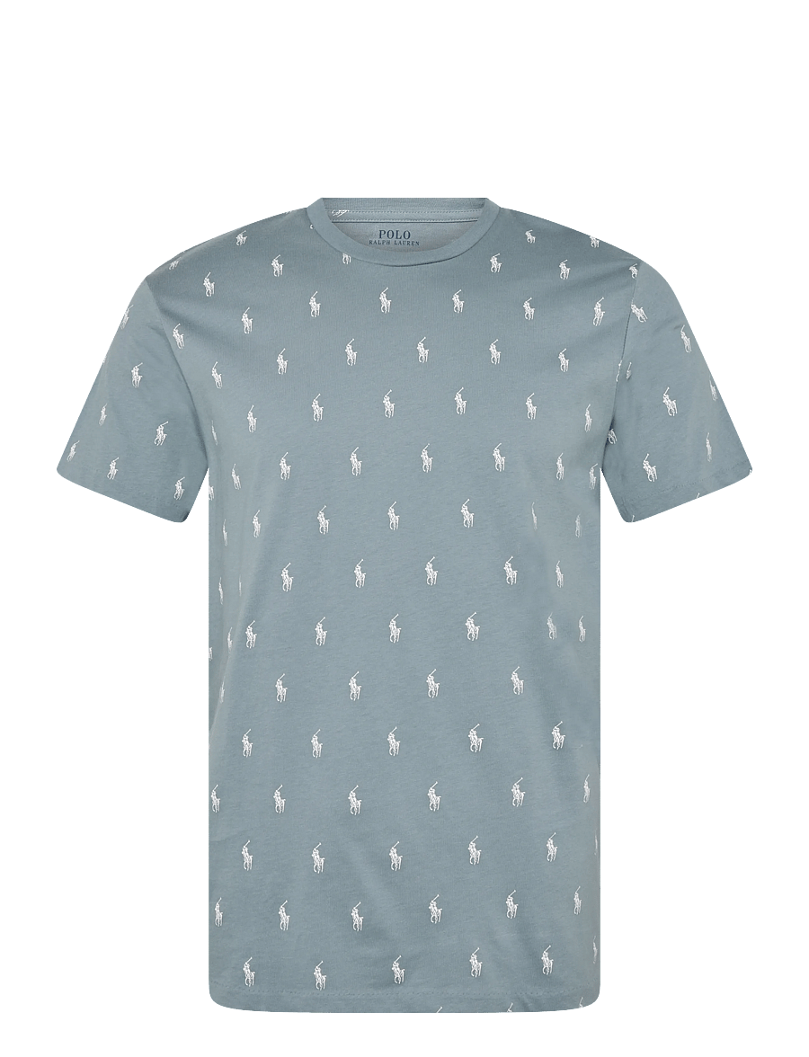 Polo Ralph Lauren - Allover Pony Cotton Jersey Sleep Shirt - short-sleeved t-shirts - cool gray blue ao - 1